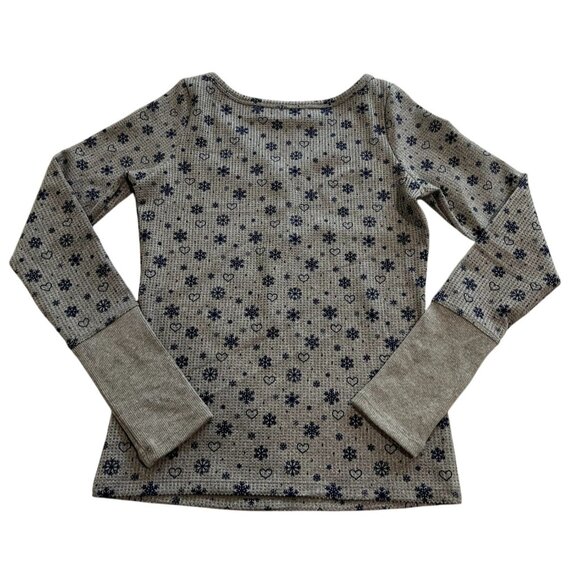 Frankies Bikinis Angel Waffle Thermal Top in Grey - Picture 2 of 2